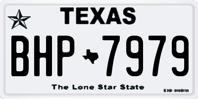 TX license plate BHP7979