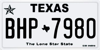 TX license plate BHP7980
