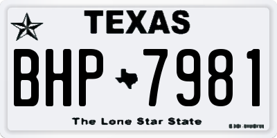 TX license plate BHP7981