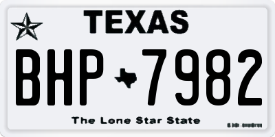 TX license plate BHP7982