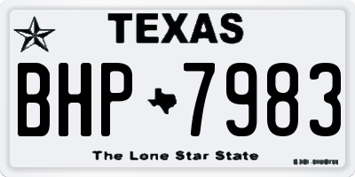 TX license plate BHP7983