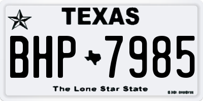 TX license plate BHP7985