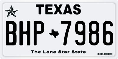 TX license plate BHP7986