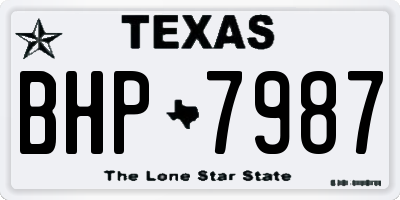TX license plate BHP7987