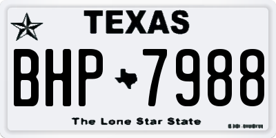 TX license plate BHP7988