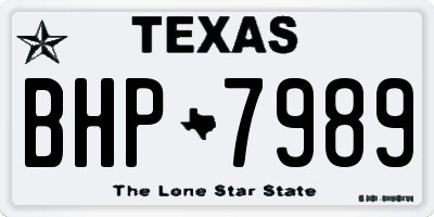 TX license plate BHP7989