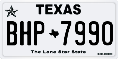 TX license plate BHP7990
