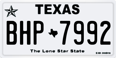 TX license plate BHP7992