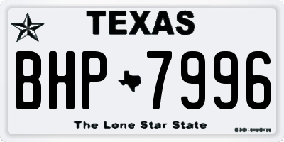 TX license plate BHP7996