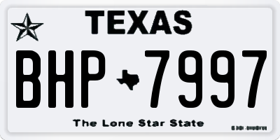 TX license plate BHP7997