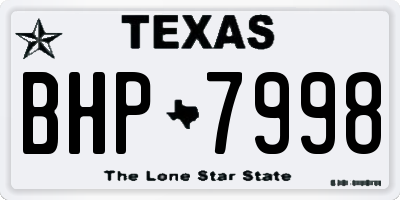 TX license plate BHP7998