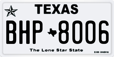 TX license plate BHP8006