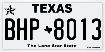 TX license plate BHP8013