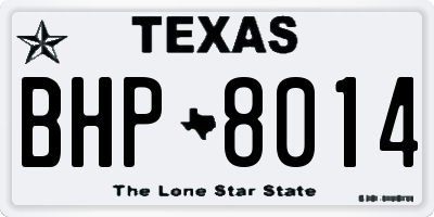 TX license plate BHP8014