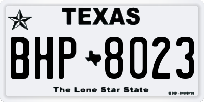 TX license plate BHP8023