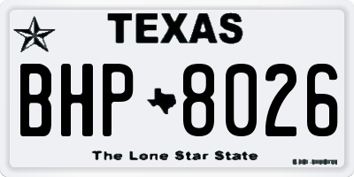TX license plate BHP8026