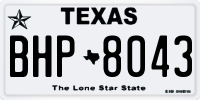 TX license plate BHP8043