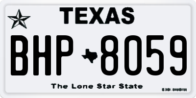 TX license plate BHP8059