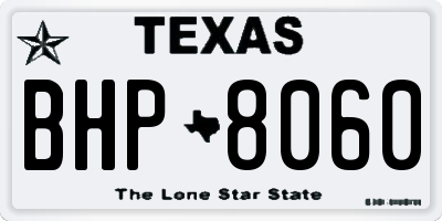 TX license plate BHP8060