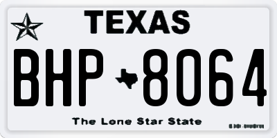 TX license plate BHP8064