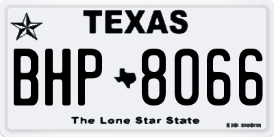 TX license plate BHP8066