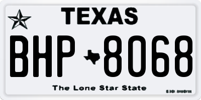 TX license plate BHP8068
