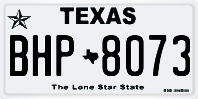 TX license plate BHP8073
