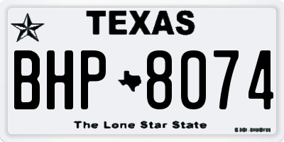 TX license plate BHP8074