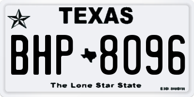 TX license plate BHP8096