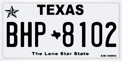 TX license plate BHP8102