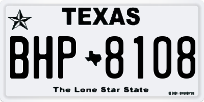 TX license plate BHP8108