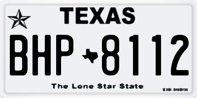 TX license plate BHP8112