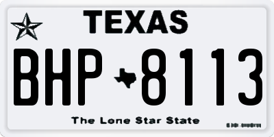 TX license plate BHP8113