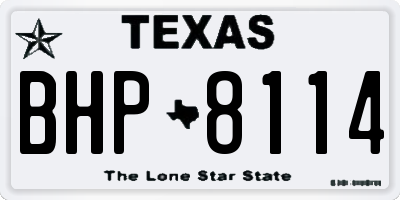 TX license plate BHP8114