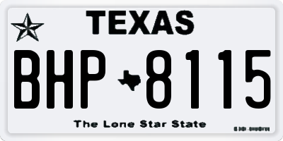 TX license plate BHP8115