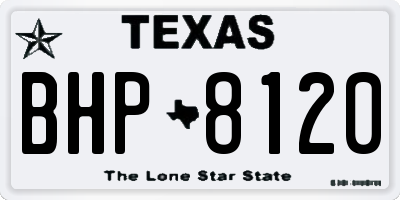 TX license plate BHP8120