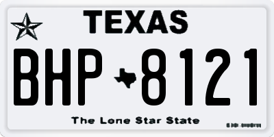 TX license plate BHP8121