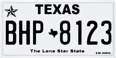 TX license plate BHP8123