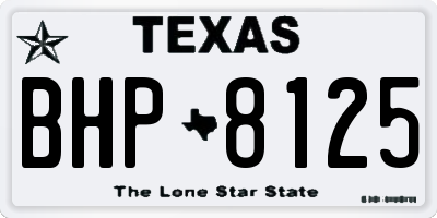 TX license plate BHP8125