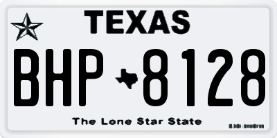 TX license plate BHP8128