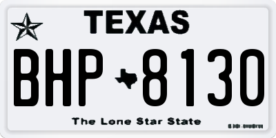 TX license plate BHP8130