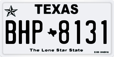 TX license plate BHP8131