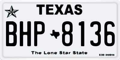 TX license plate BHP8136