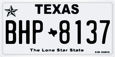 TX license plate BHP8137
