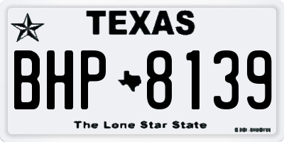 TX license plate BHP8139