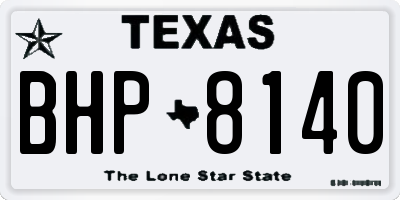 TX license plate BHP8140
