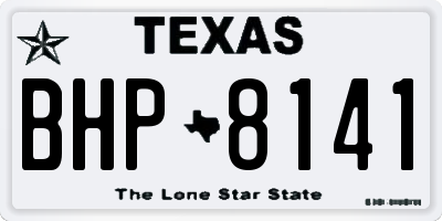 TX license plate BHP8141