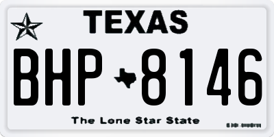 TX license plate BHP8146