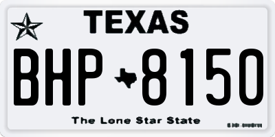 TX license plate BHP8150
