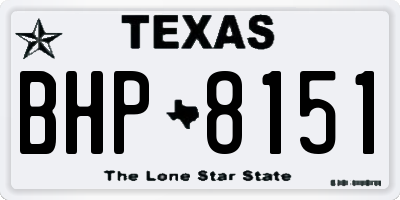 TX license plate BHP8151